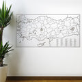 Yazılabilir Türkiye Haritası Manyetik Duvar Stickerı 110 x 56 cm (5286)