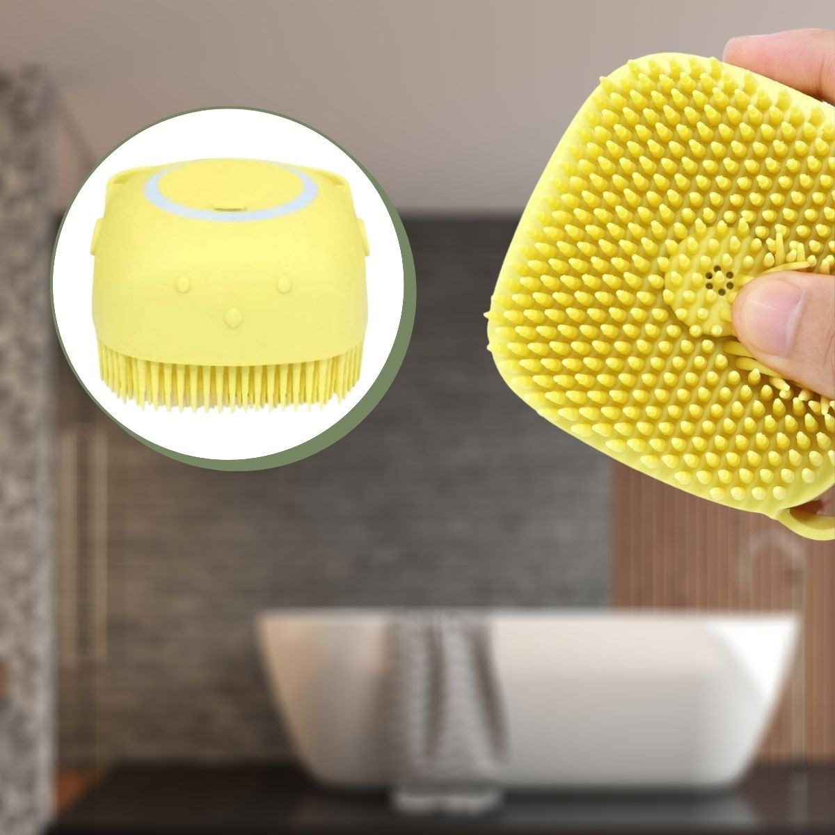 Yumuşak Silikon Malzemeli Esnek Jel Hazneli Masaj Fonksiyonlu Etkili Banyo Duş Kese Lifi (5286)