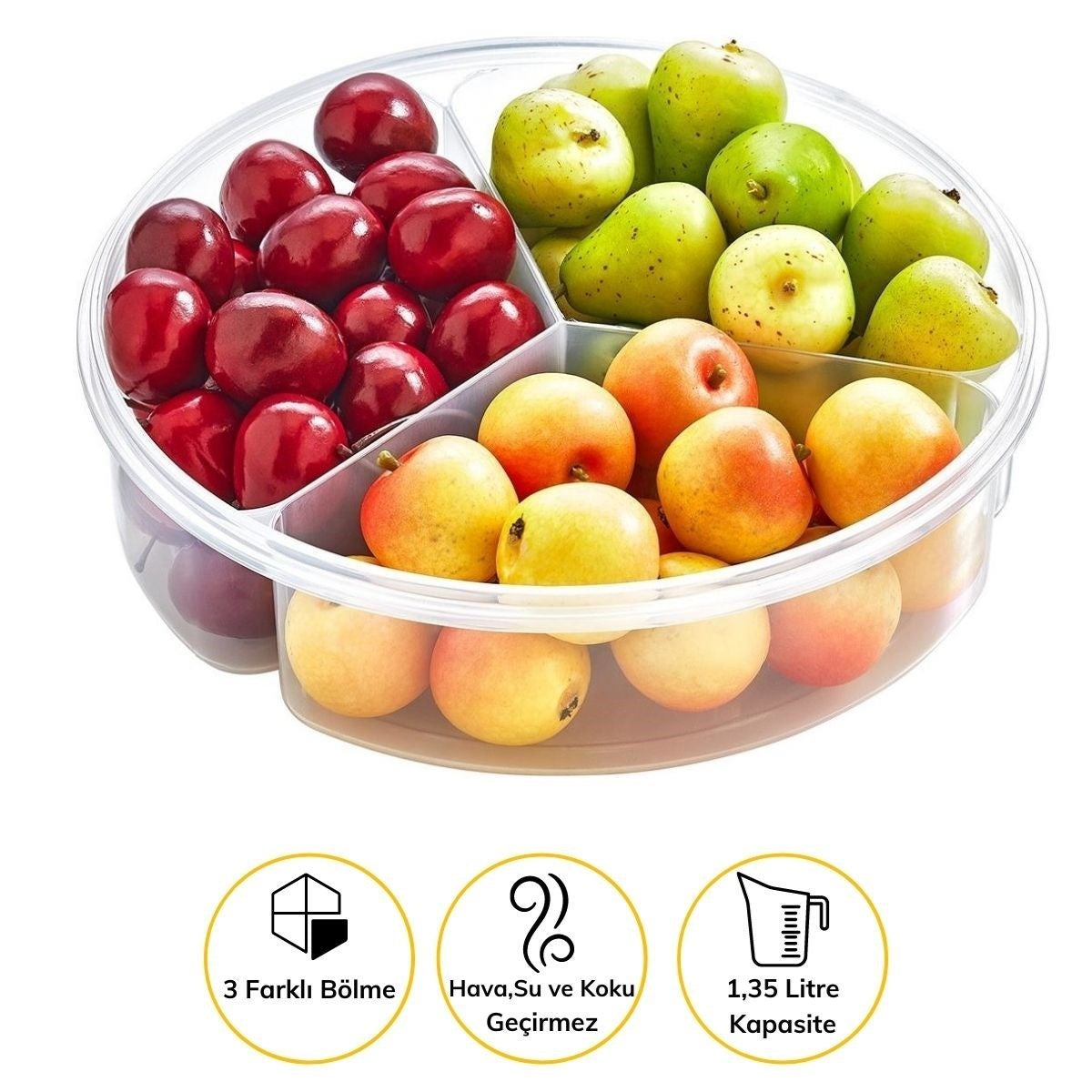 ANKAVERSE® 3-Bölmeli Sızdırmaz Saklama Kabı - 1.35L