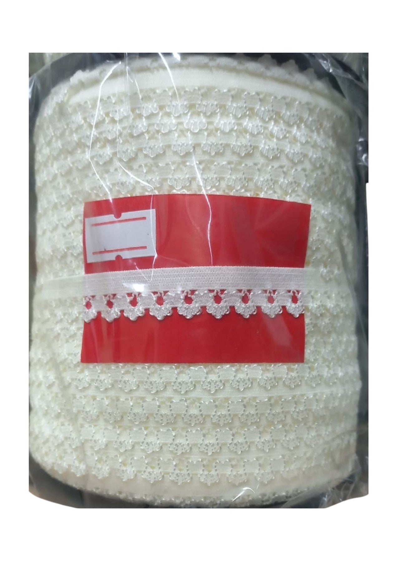 Çamaşır Lastiği Dantelli 1 cm 75 Metre 1 Top Ekru