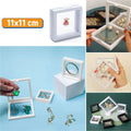 11x11cm Standlı 3D Takı Ziynet Hatıra Koleksiyon Saklama Kutusu Şeffaf Film Çerçevesi (5286)