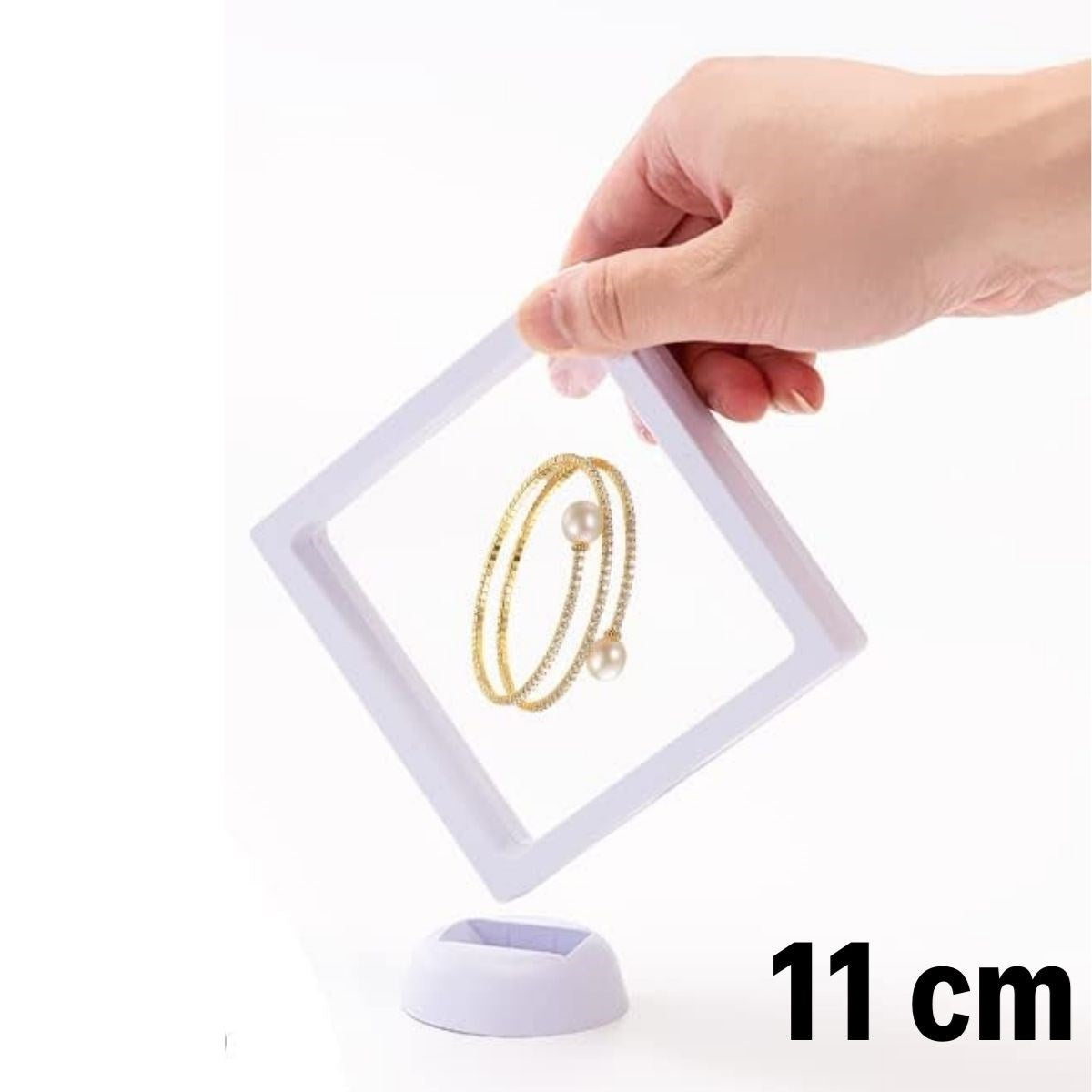 11x11cm Standlı 3D Takı Ziynet Hatıra Koleksiyon Saklama Kutusu Şeffaf Film Çerçevesi (5286)