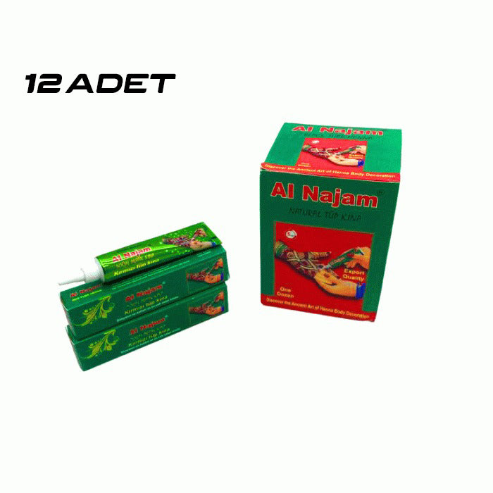 12 ADET AL NAJAM KIRMIZI TÜP KINA 30GR (5286)