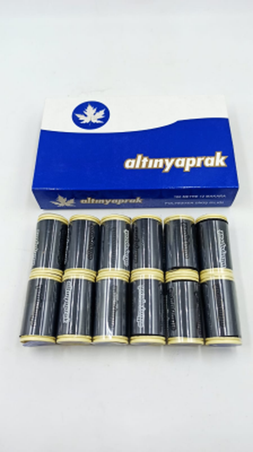 12 PARÇA  SİYAH 100 MT DİKİŞ İPLİK (5286)