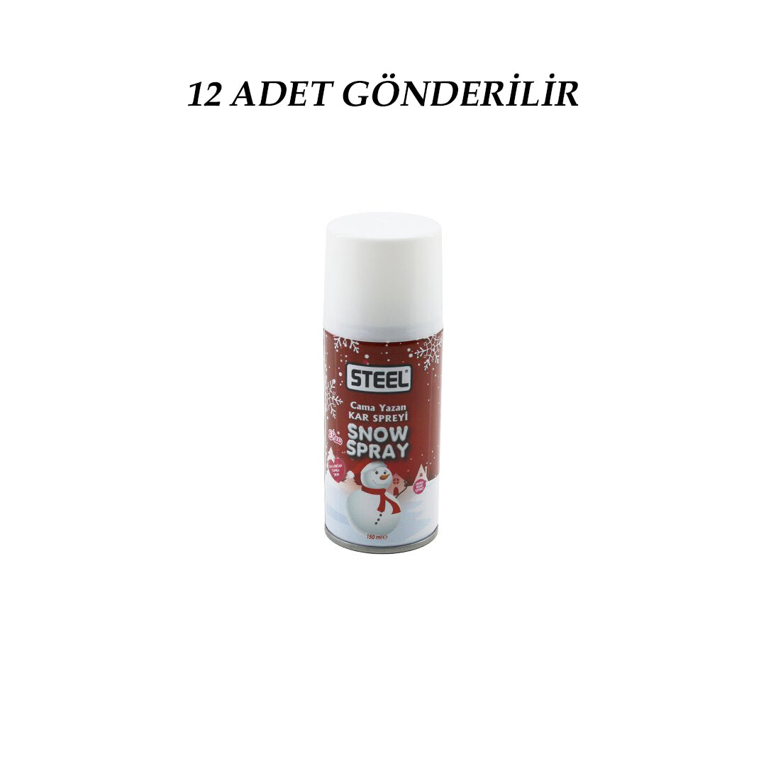 12 ADET SNOW PARTY SPRAY KAR SPREYİ 150ML HER YÜZEYE KAR EFEKTLİ YAZI YAZMA (5286)