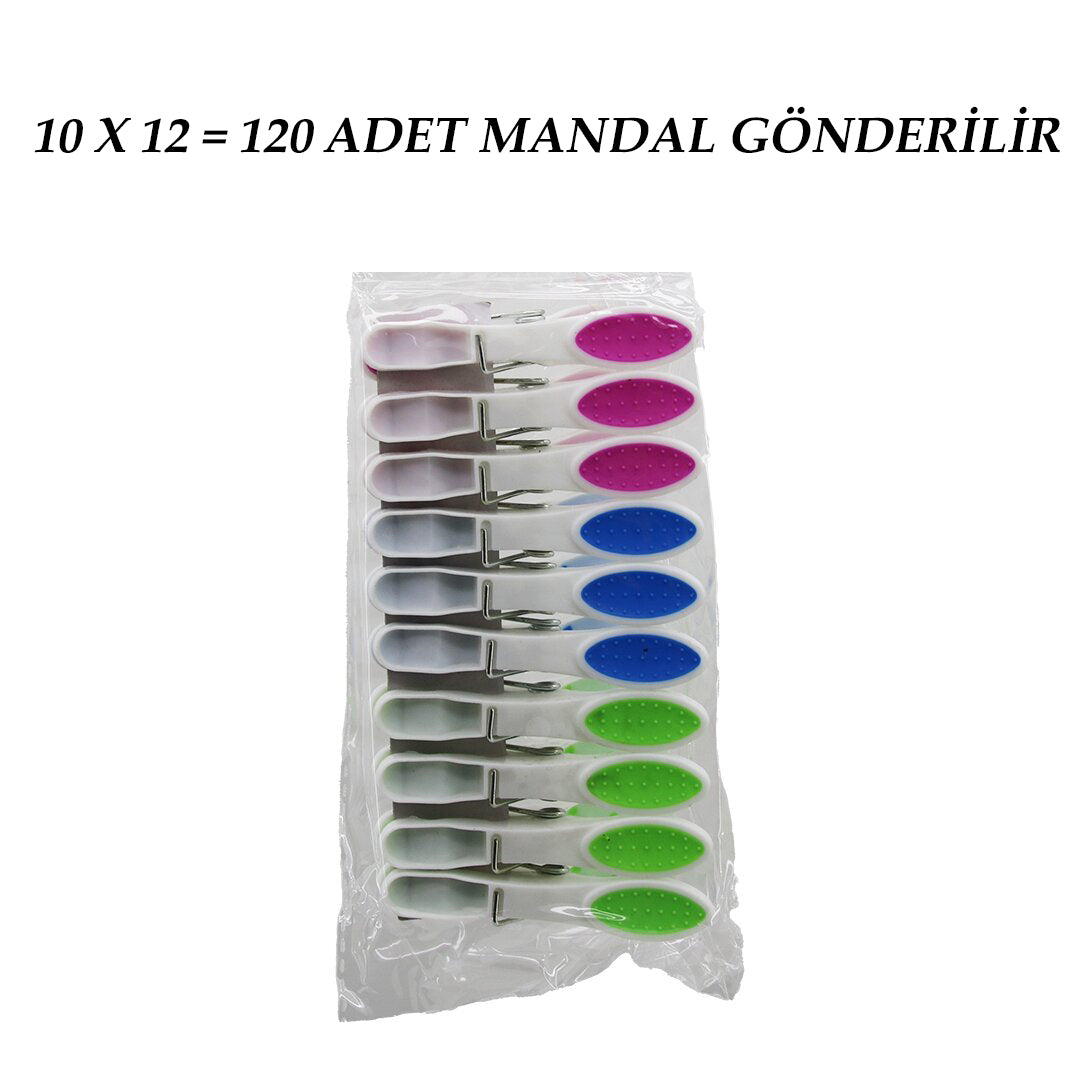 120 ADET RENKLİ SİLİKON AĞIZ - BAS-AÇ BEYAZ PLASTİK MANDAL (5286)