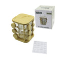 12PCS KARE DÖNER STANDLI CAM - BAMBU KAPAK TUZLUK - BAHARATLIK BAMBU STAND (5286)
