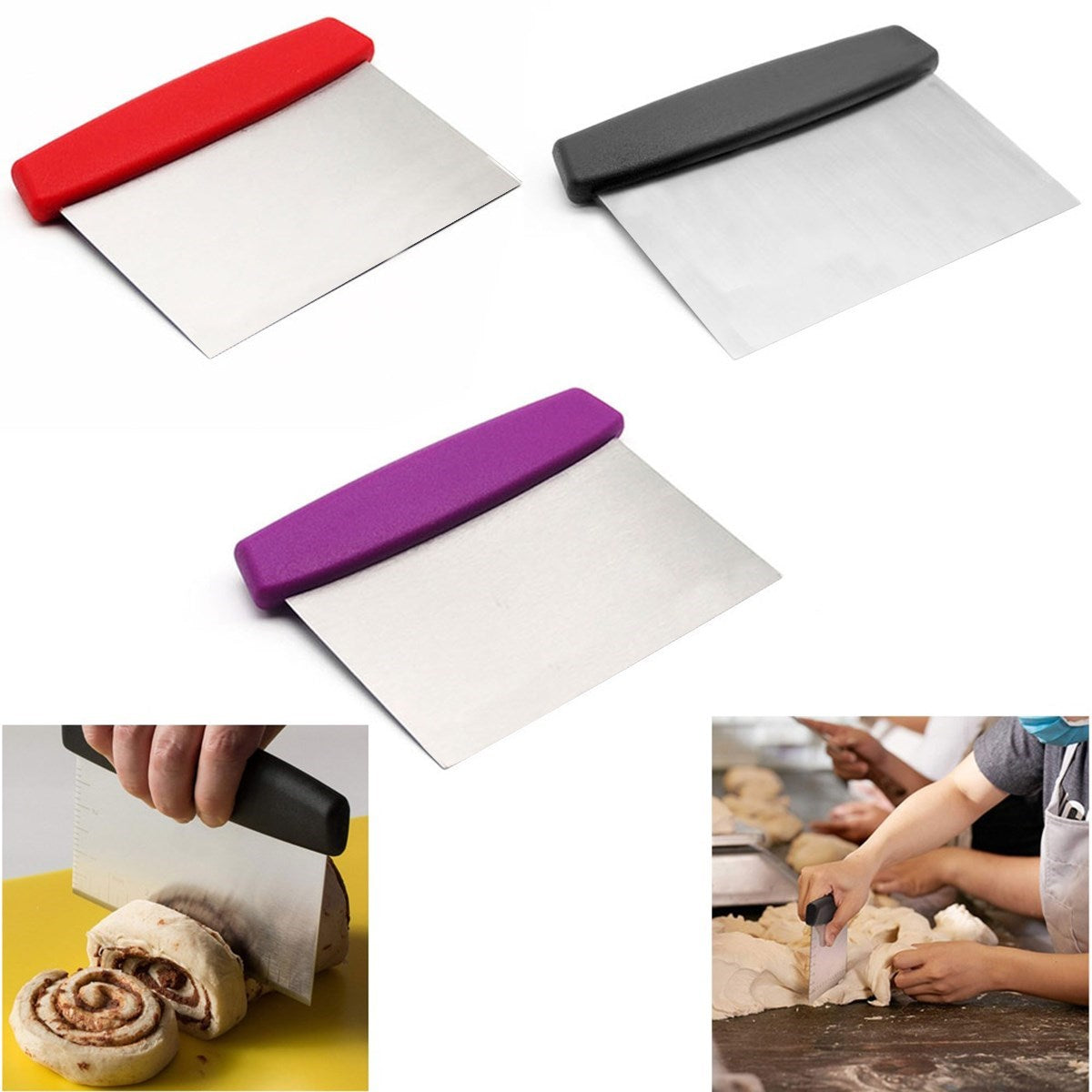 ANKAVERSE® Paslanmaz Çelik Hamur Kesici ve Kazıyıcı Spatula