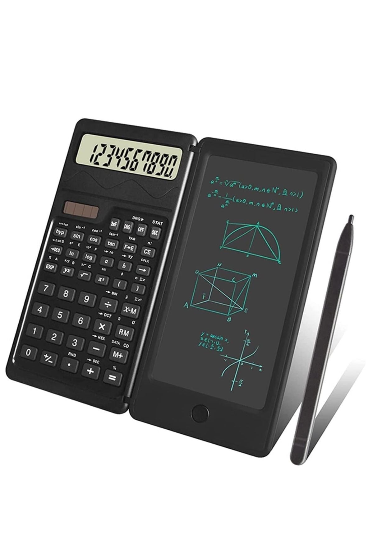 ANKAVERSE® Katlanabilir Bilimsel Hesap Makinesi - Silinebilir LCD Tabletli