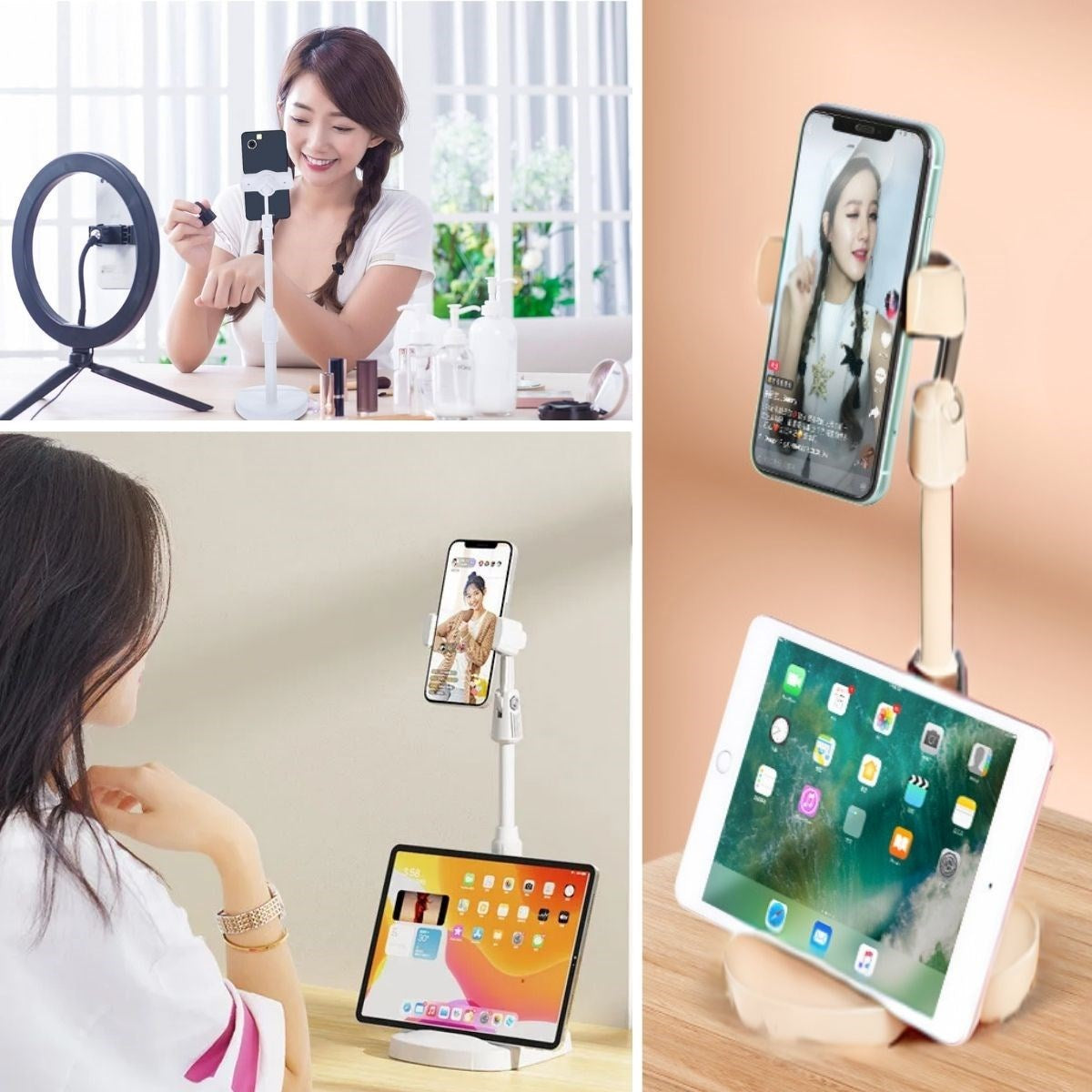 ANKAVERSE® Beyaz Masaüstü Tablet ve Telefon Standı