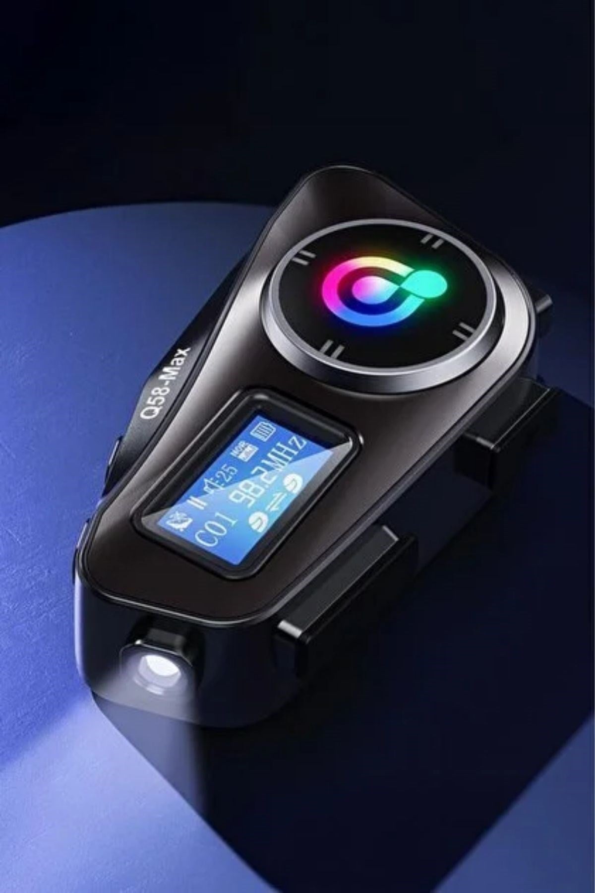 ANKAVERSE® Q58 Motorsikletler İçin Fener Özellikli SD Kart Bölümlü LCD Ekranlı Kablosuz Bluetooth Kulaklıklı – Suya Dayanıklı Kask Kulaklığı