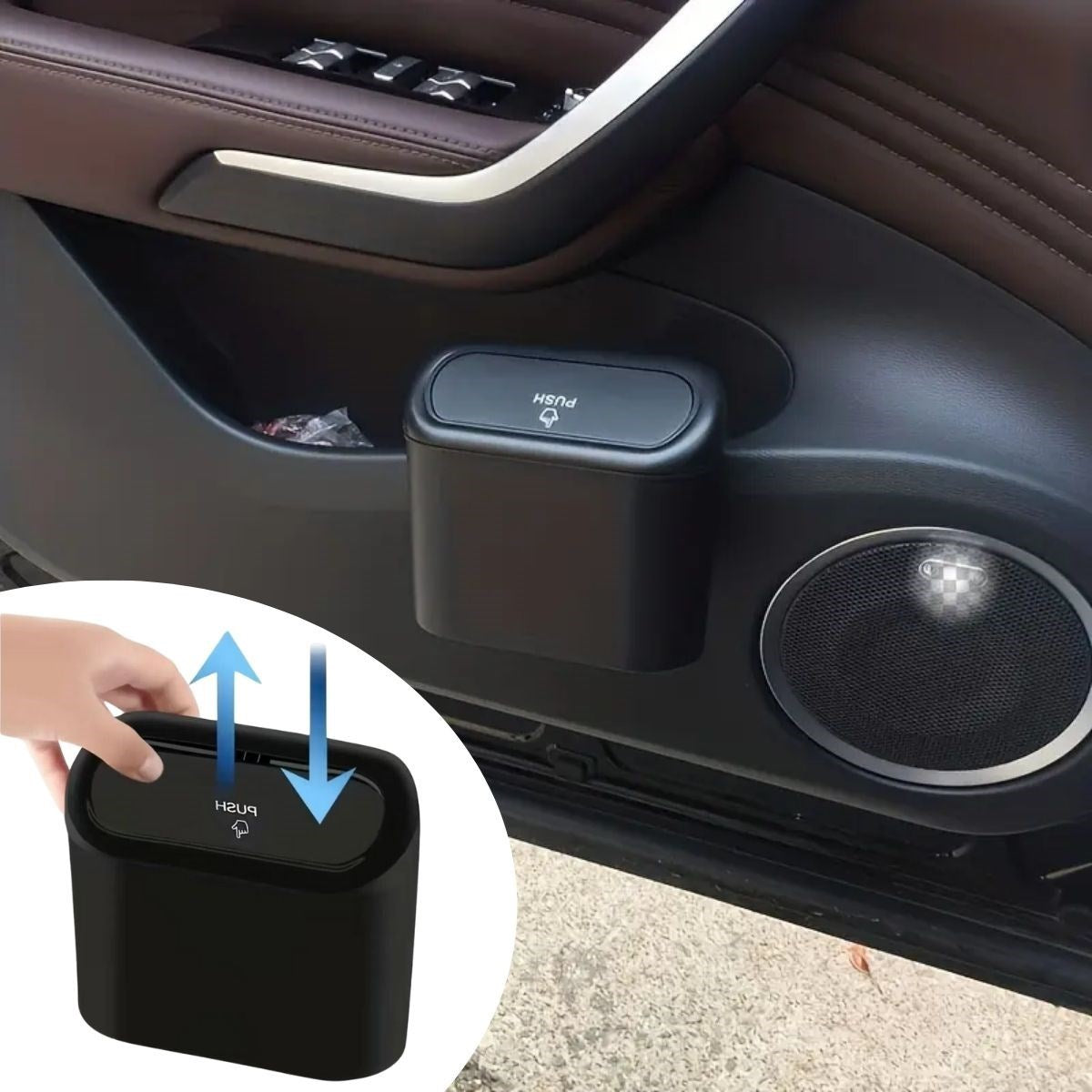 ANKAVERSE® Araç İçi Takılarak Sabitlenebilen Mini Kapaklı Çöp Kovası