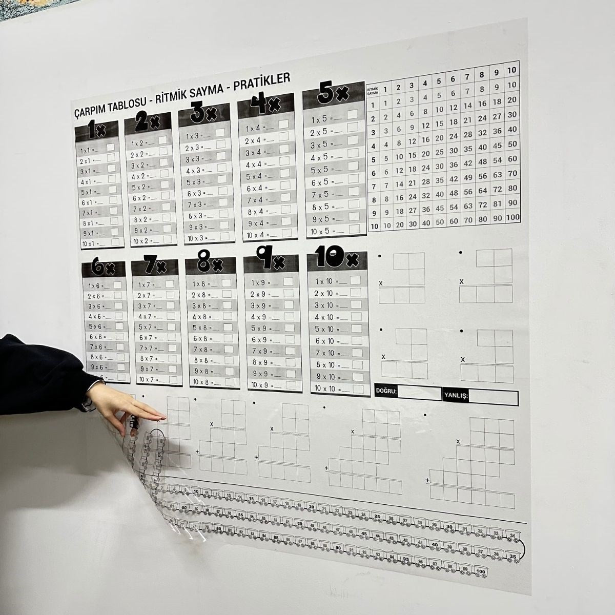 ANKAVERSE® Manyetik Çarpım Tablosu Duvar Sticker'ı - 105x100 cm