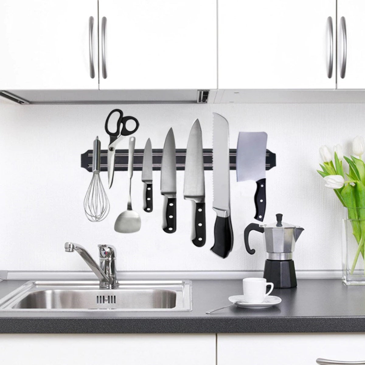 ANKAVERSE® Mıknatıslı Paslanmaz Duvar Bıçak Askısı Standı 33 Cm  Aparat
