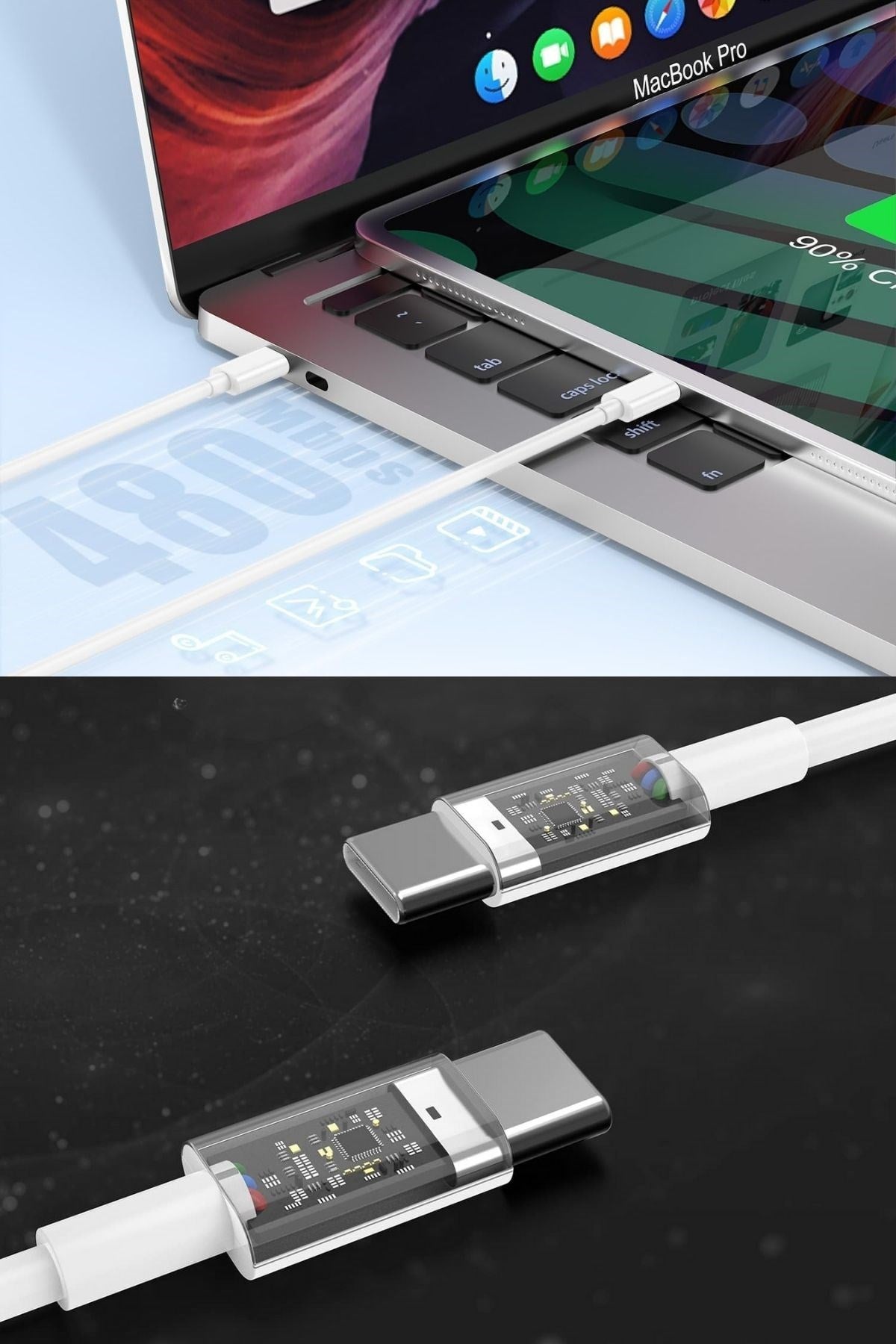 ANKAVERSE® iPhone 15/15 Pro Hasır Örgü Type-C Hızlı Şarj Kablosu (1m)