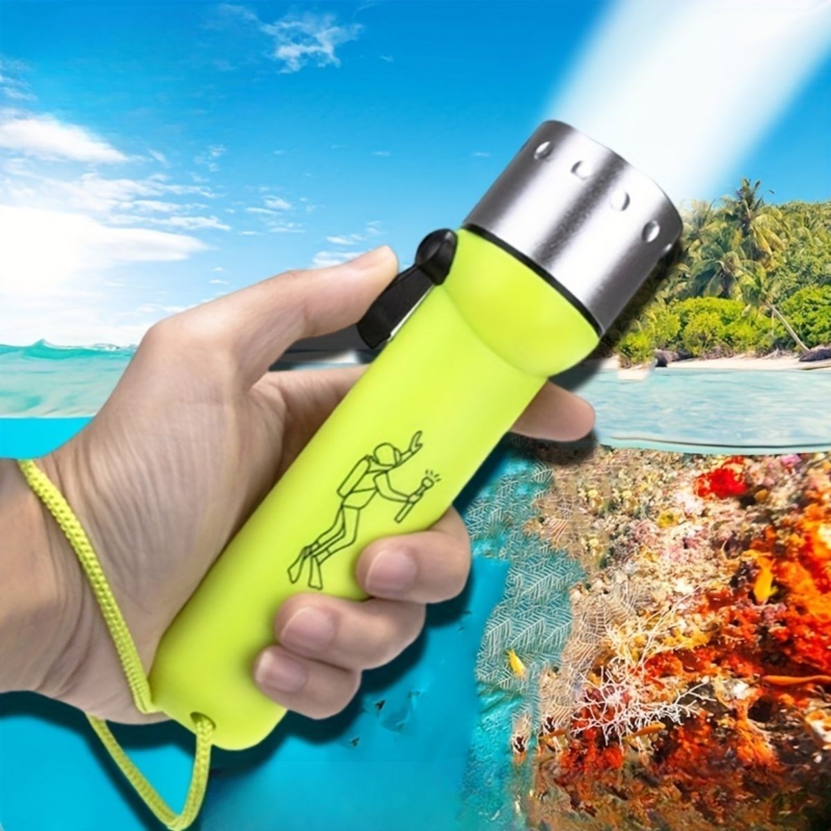 ANKAVERSE® Süper Parlak LED Su Altı Dalış Feneri – Taşınabilir, Su Geçirmez ve Darbeye Dayanıklı El Feneri