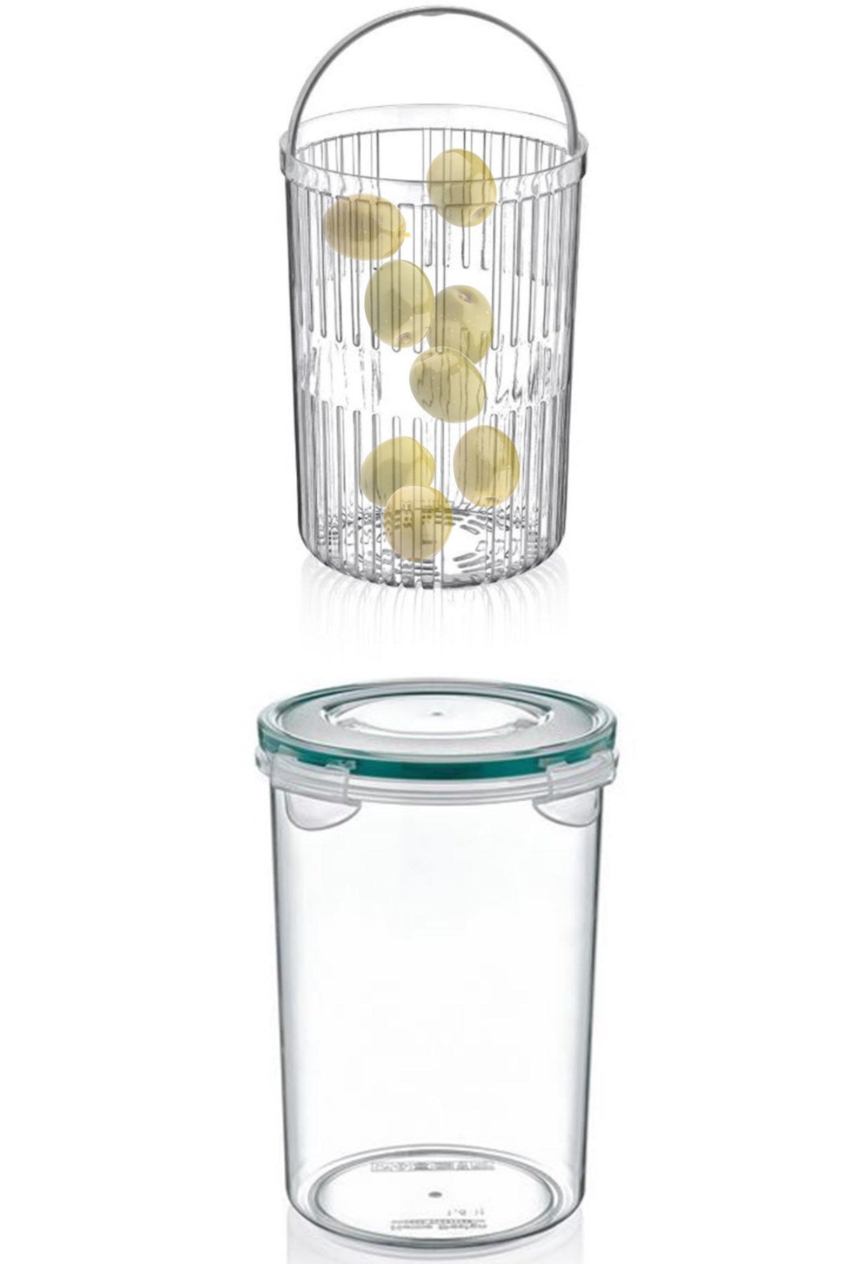ANKAVERSE® Süzgeçli Klipsli Saklama Kabı - Zeytin ve Turşu İçin