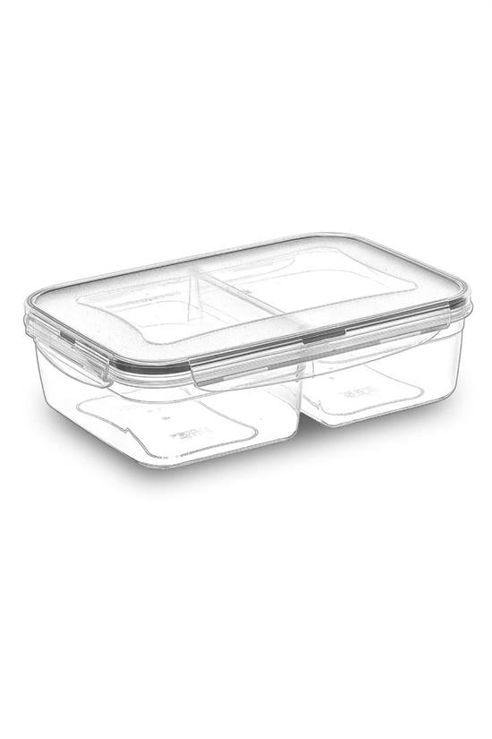 2 Bölmeli 1+1 Litre Kilitli Kapaklı Erzak Saklama Kabı LC-525 (5286)