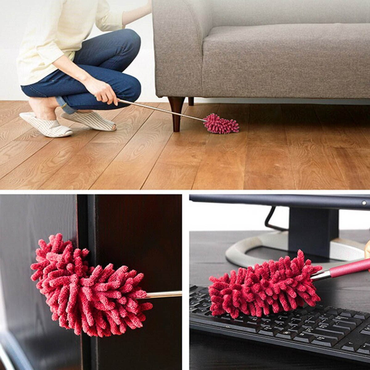 ANKAVERSE® Teleskopik Mikrofiber Toz Alma Fırçası
