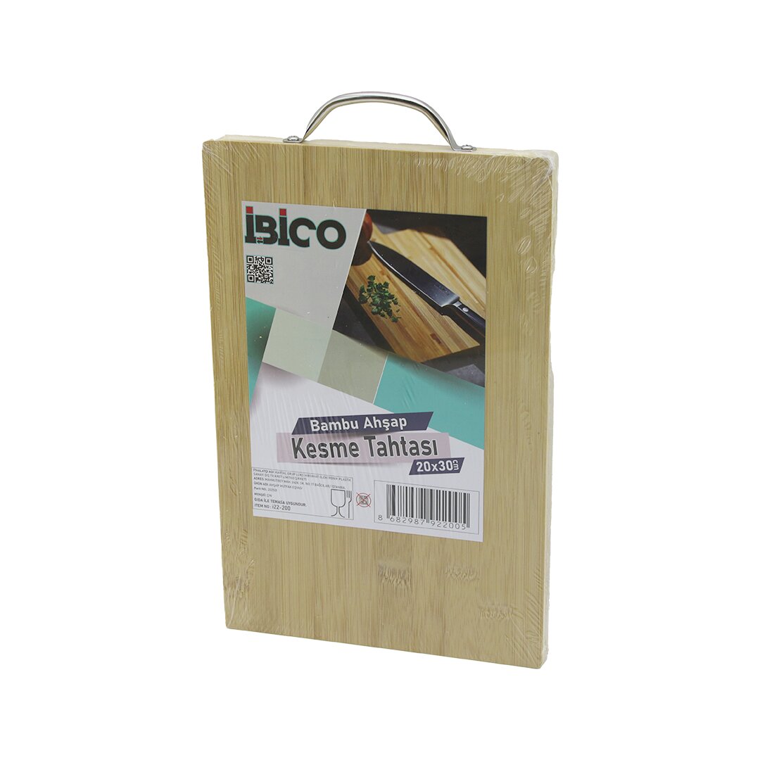 20X30 X 1.7CM LUX AHŞAP BAMBU KESİM PANOSU - KESME TAHTASI METAL KULPLU (5286)