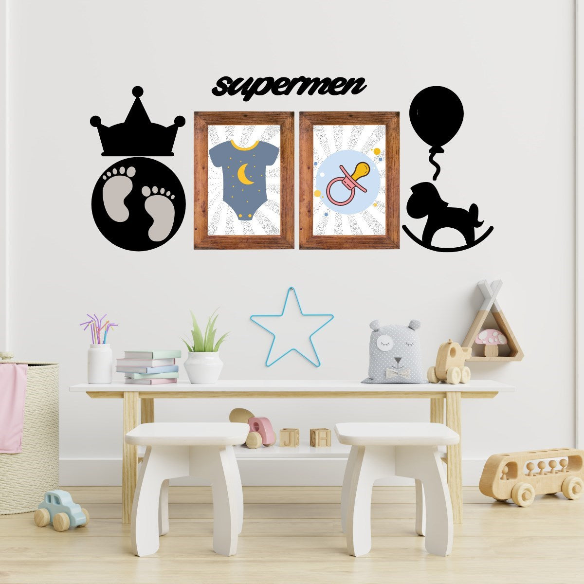 ANKAVERSE® DECO103 Superman Dekoratif Ahşap Duvar Seti