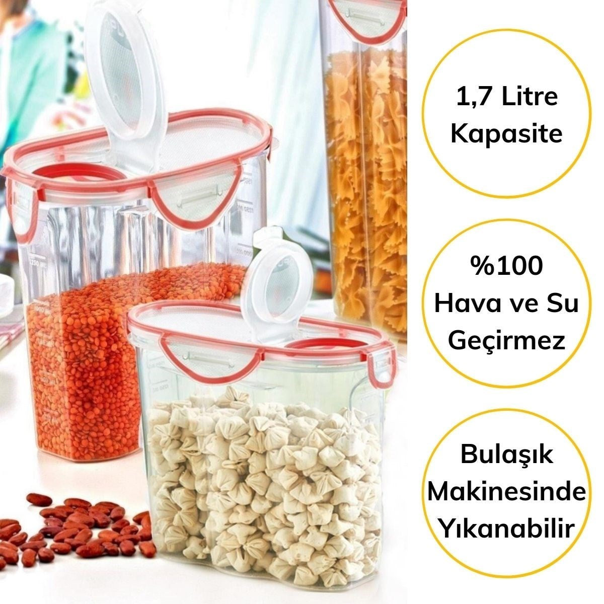 ANKAVERSE® 1.2L Kilitli Erzak Saklama Kabı