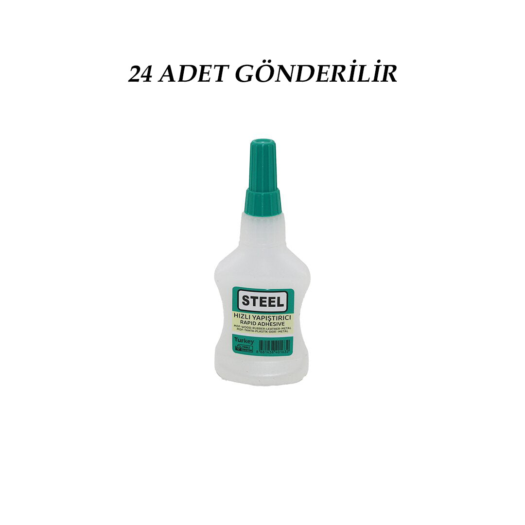 24 ADET WİNCELL STEEL HIZLI YAPIŞTIRICI 37GR 200ML MDF-AHŞAP-METAL-PLASTİK-DERİ (5286)