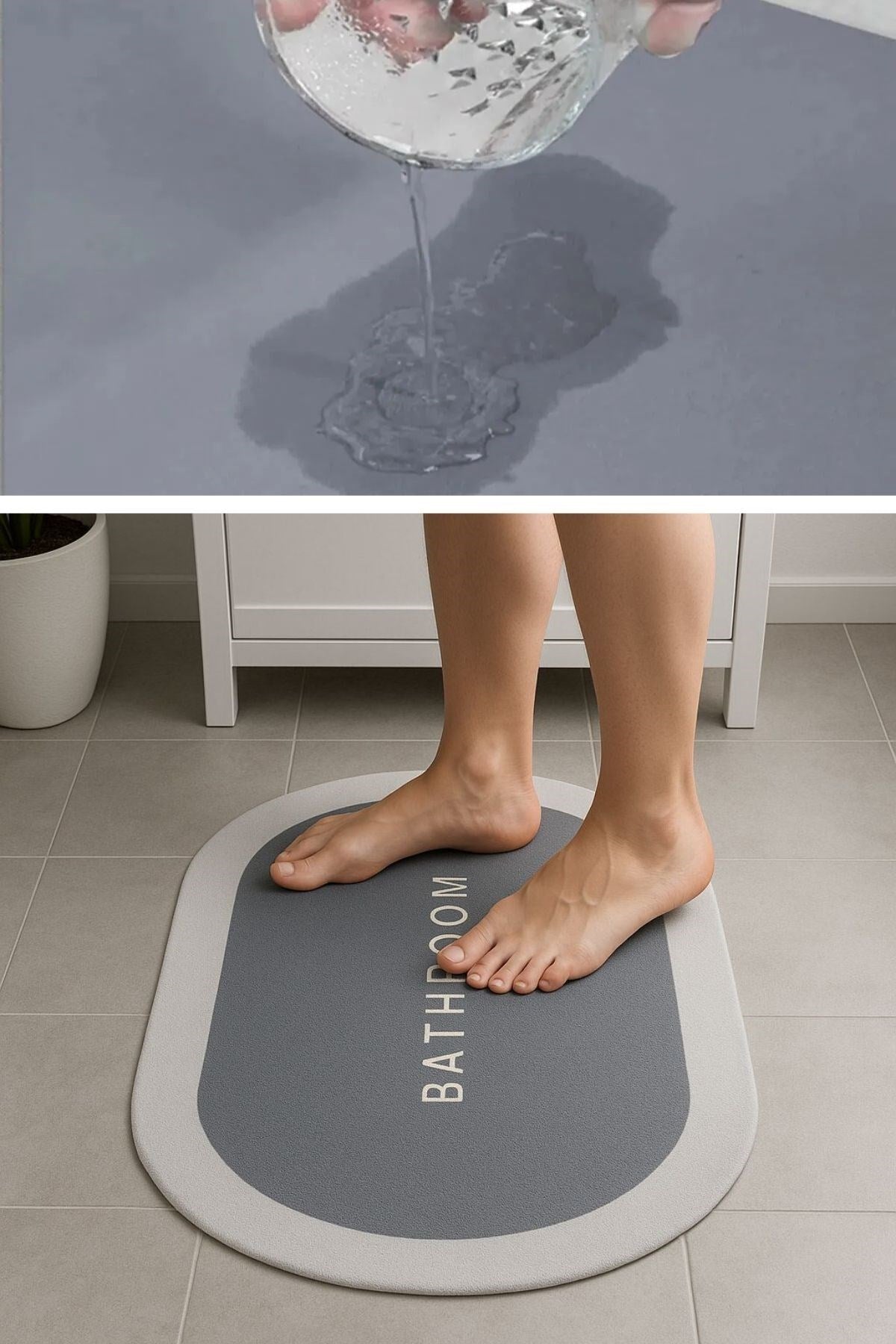 ANKAVERSE® Sihirli Su Emici Kaymaz Oval Paspas 40x60 cm