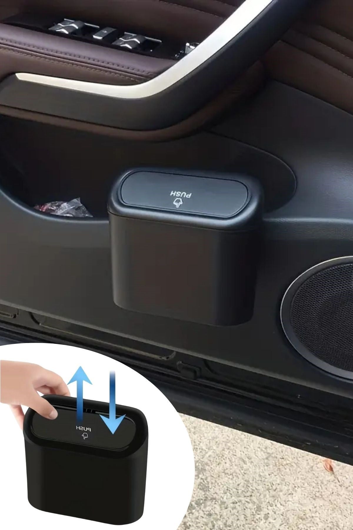 ANKAVERSE® Araç İçi Takılarak Sabitlenebilen Mini Kapaklı Çöp Kovası