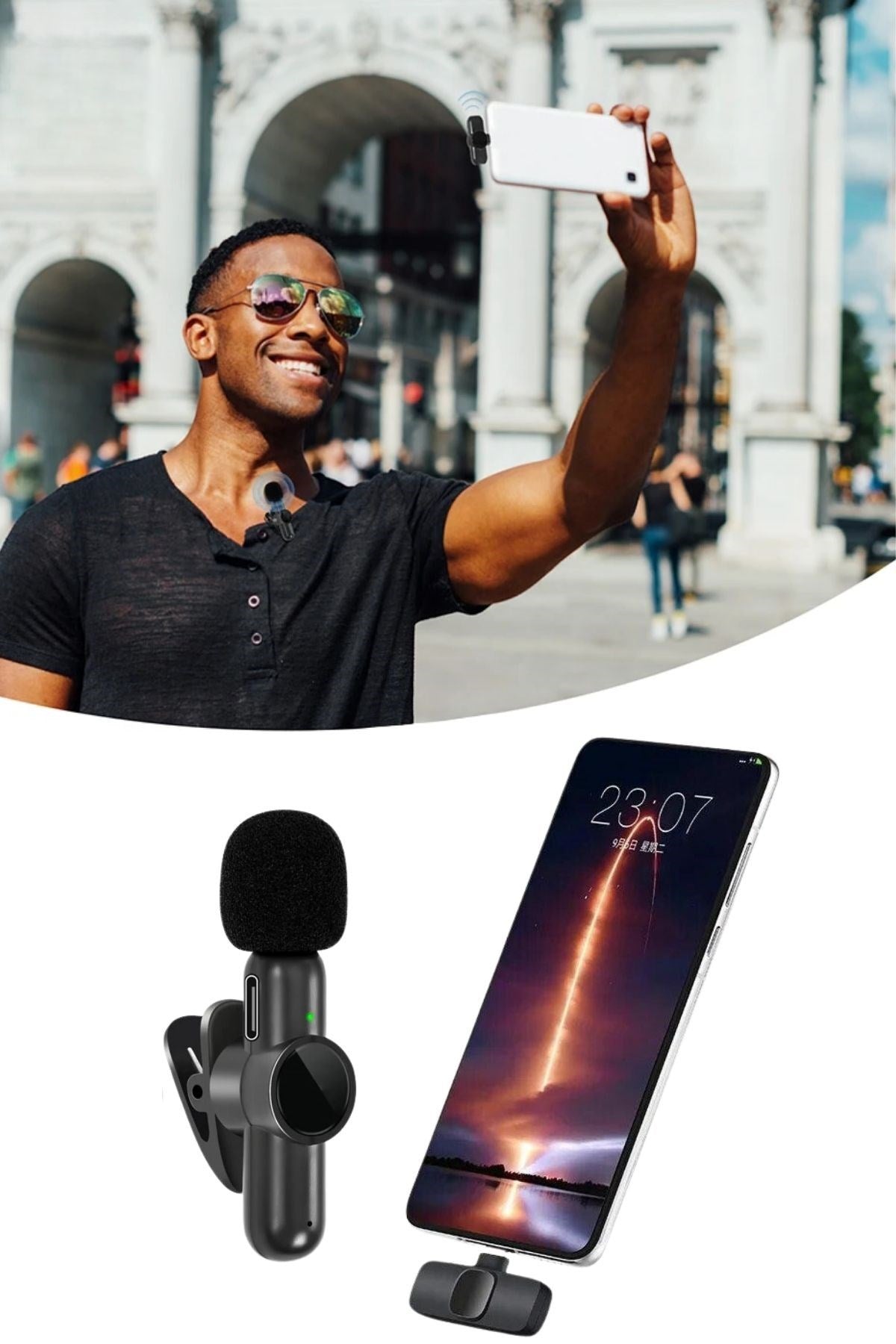 ANKAVERSE® Kablosuz Mini Yaka Mikrofonu - Android ve iPhone Uyumlu