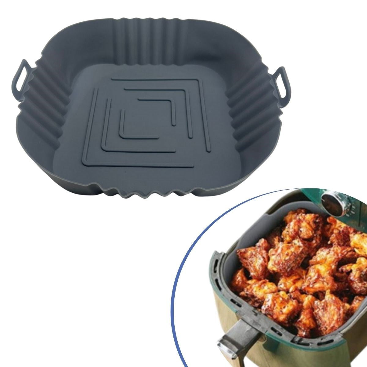 ANKAVERSE® Renkli Isıya Dayanıklı Yıkanılabilir Silikon Fırın Airfryer Kare Model Pişirme Matı 20 cm