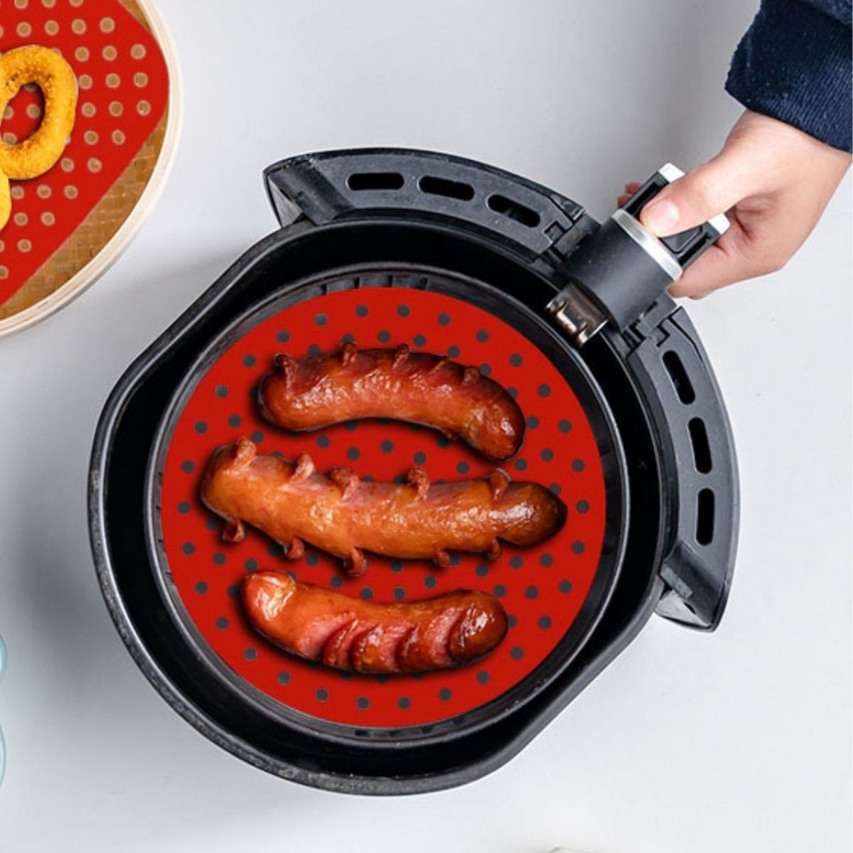 ANKAVERSE® Renkli Silikon Airfryer ve Fırın Pişirme Matı - 23 cm