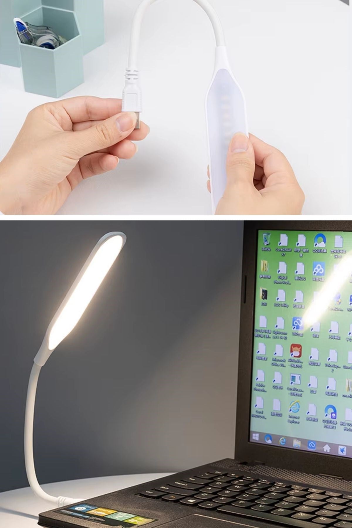 ANKAVERSE® USB Dokunmatik 14 LED Masa Lambası - Beyaz