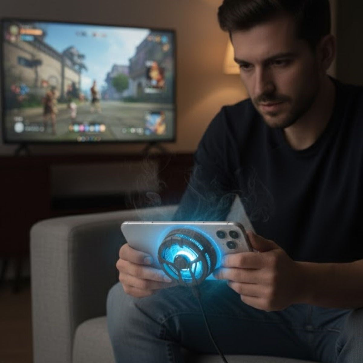 ANKAVERSE® Manyetik Telefon ve Tablet Soğutucu – Güçlü Sessiz Fanlı, Hızlı Isı Dağıtıcı Mobil Cihaz Soğutma Aparatı S25 Radiator