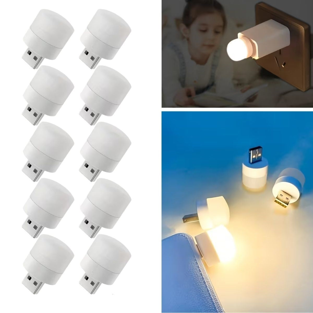 ANKAVERSE® USB Mini Top LED 10 lu Aydınlatma Seti - Sıcak Renkli Gece Lambası, Enerji Tasarruflu Mikro LED Işıklar