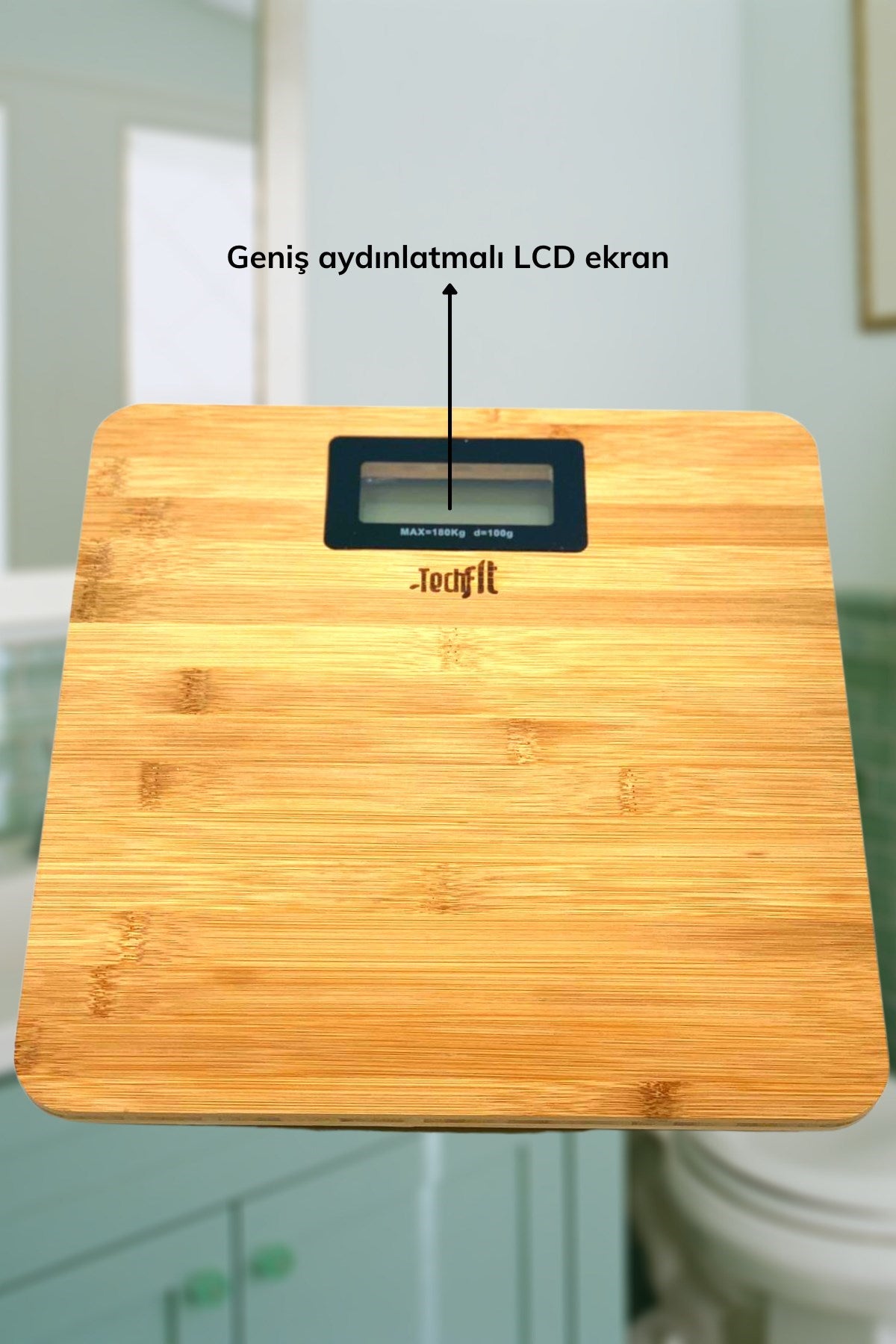 ANKAVERSE® Techfit Bambu Banyo Baskülü Yüksek Hassasiyetli Darbelere Dijital Dayanıklı Terazi Tf 1065 M