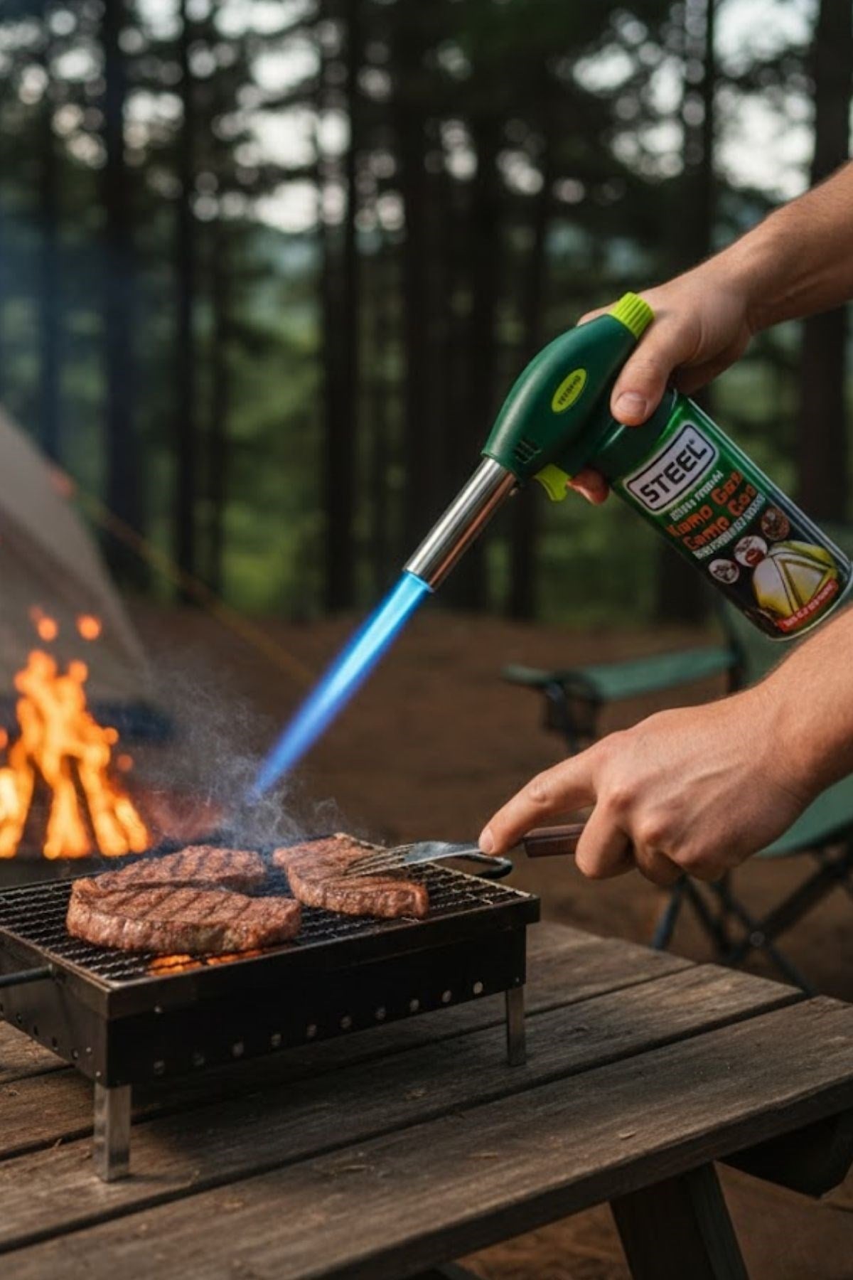 ANKAVERSE® Outdoor Kamp, Piknik ve Tamir İşleri İçin Kamp Gazı Seti – Taşınabilir Pürmüz Alev Tabancası ve Yüksek Performanslı Gaz Kartuşu