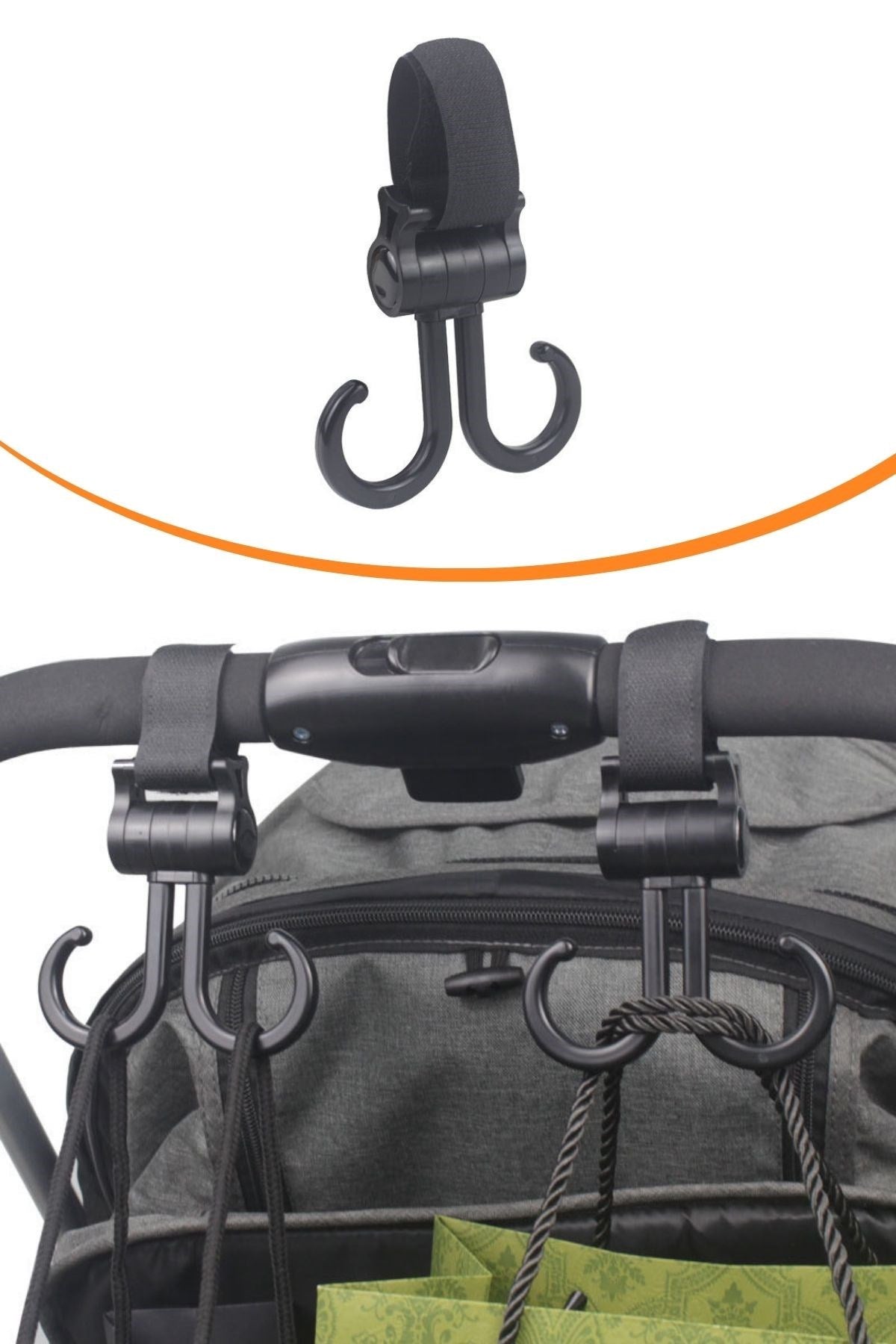 ANKAVERSE® 360° Dönebilen Bebek Arabası Kancası (2'li Set)
