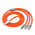 ANKAVERSE® 3 in 1 Type-C + Micro Usb + Lightning Hızlı Şarj Kablosu Silikon Kablo 1 Metre Opp Ambalaj