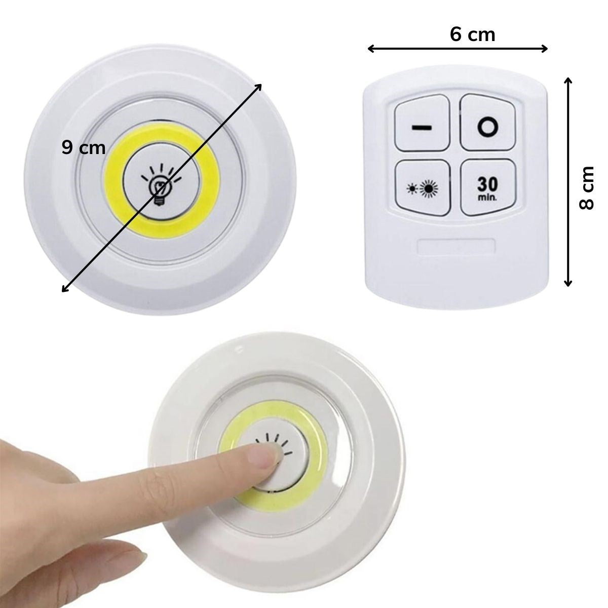 ANKAVERSE® 3'lü Uzaktan Kumandalı Kablosuz LED Spot Lambalar