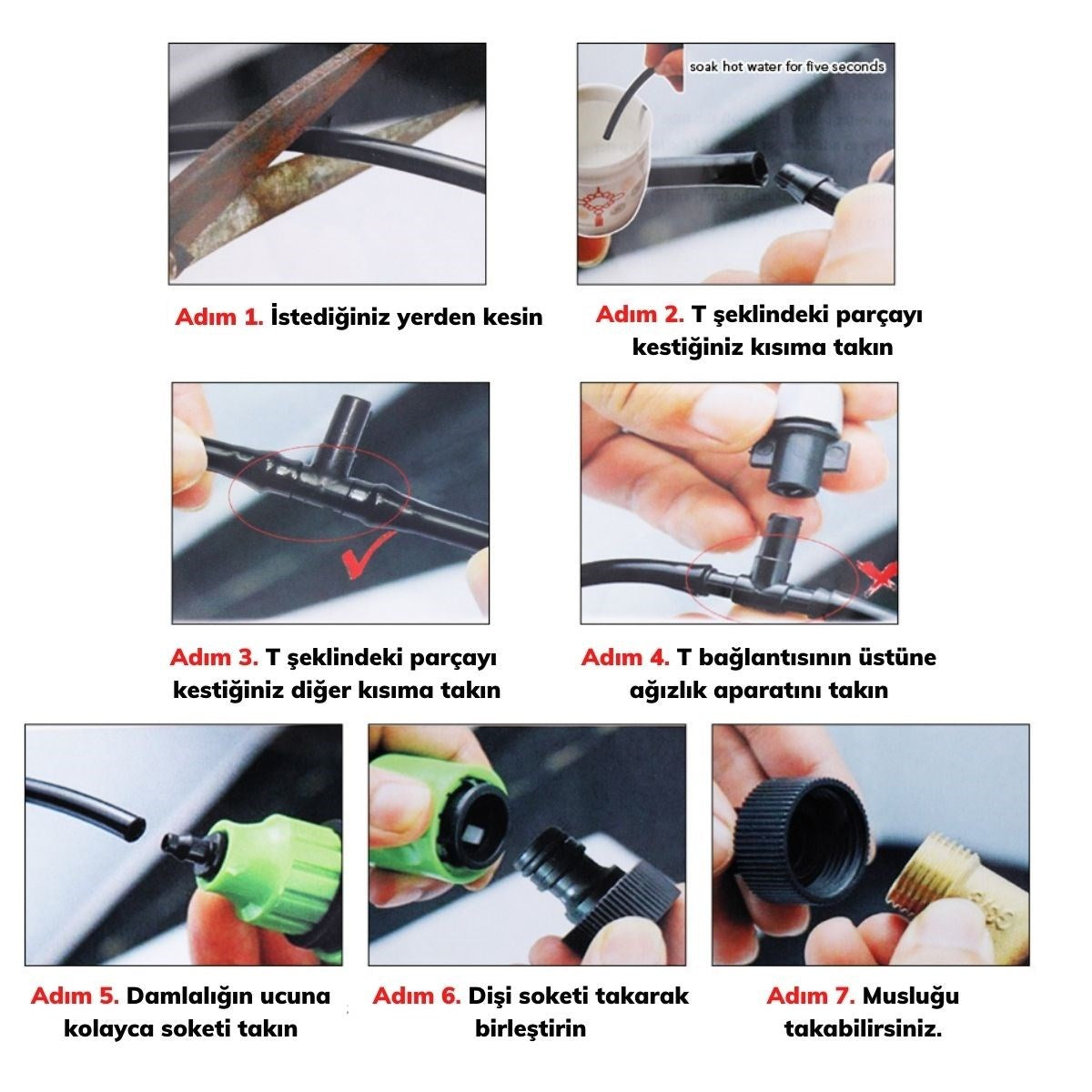 ANKAVERSE® 10 Metre Kendin Yap Balkon Veranda Çardak Kamelya Sulama Serinletme ve Nemlendirme Sistemi