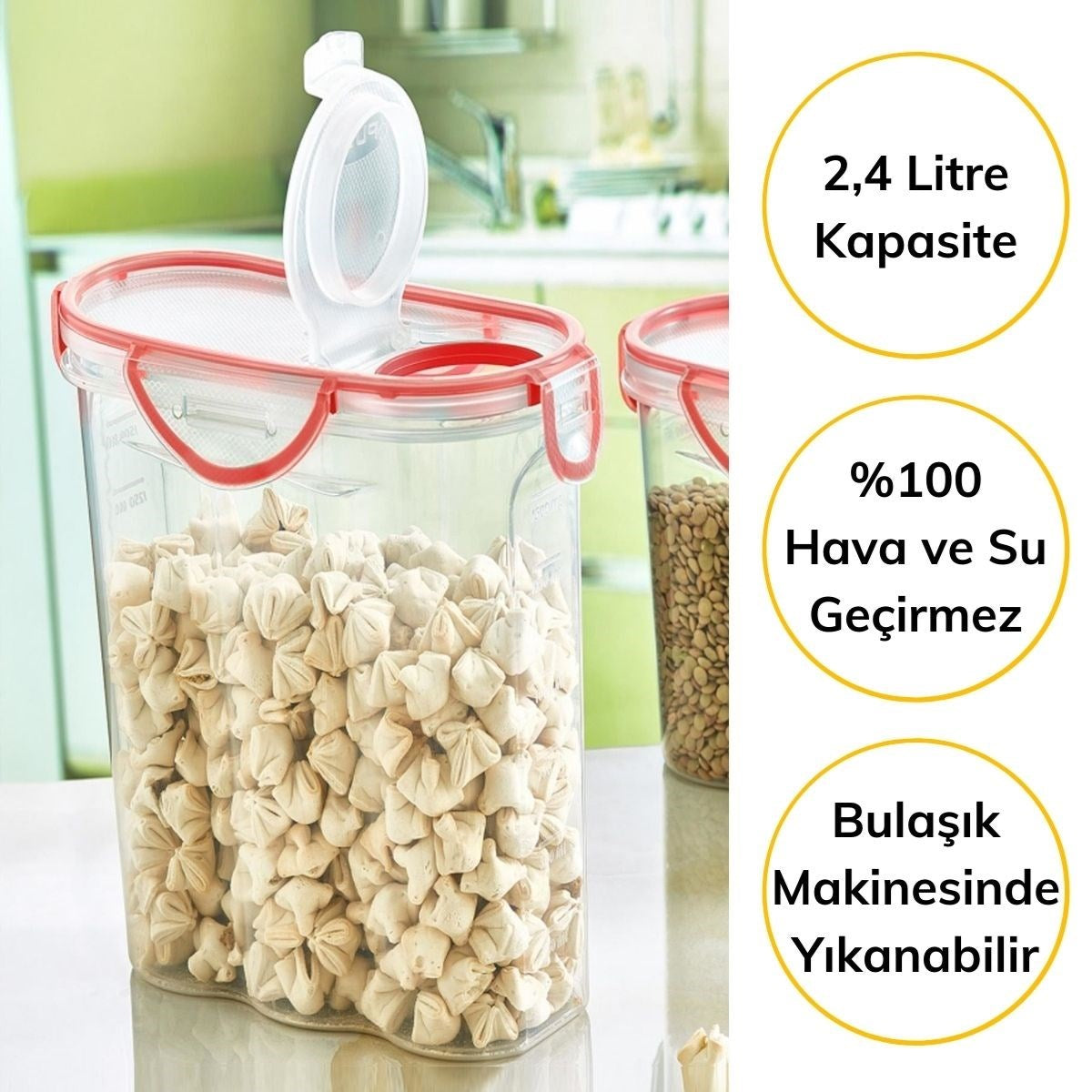 ANKAVERSE® 2.4L Hava Geçirmez Kilitli Erzak Saklama Kabı - SA590