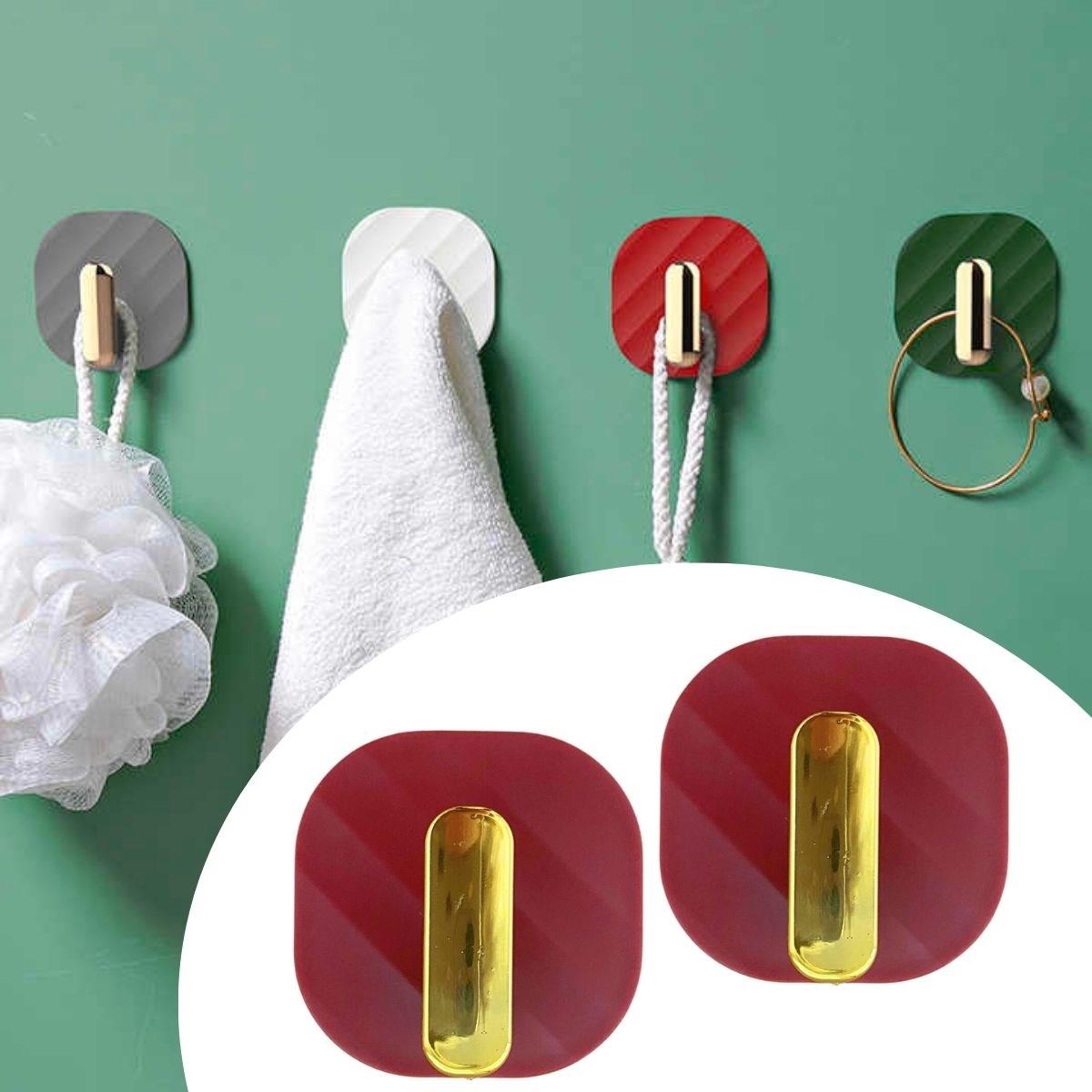 2li Yapışkanlı Retro Askılık Dolap Kapak Kulpu Kırmızı (5286)