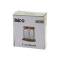 2PCS BAMBU KAPAKLI CAM TUZLUK - BİBERLİK - BAHARATLIK 120ML (5286)
