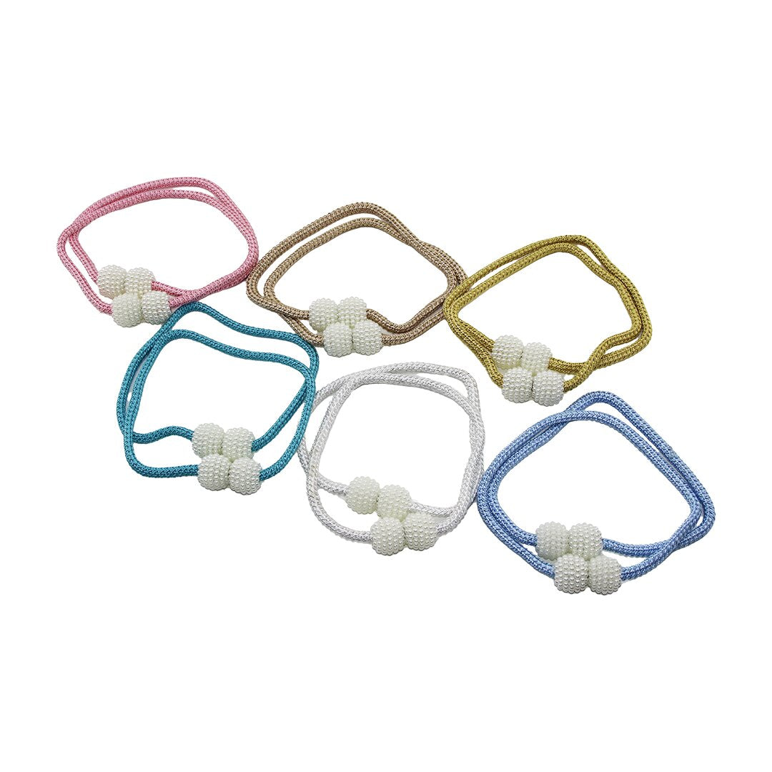 2PCS BONCUK TOPLU - MIKNATISLI RENKLİ PERDE İPİ (5286)