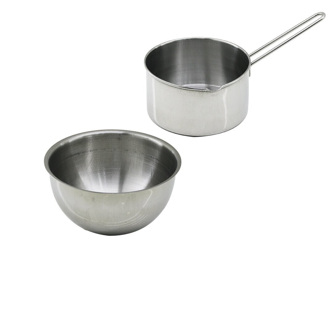 2PCS SET PASLANMAZ ÇELİK CHEFF SÜTLÜK - SOSLUK=14CM - DERİN KAP=17CM (5286)