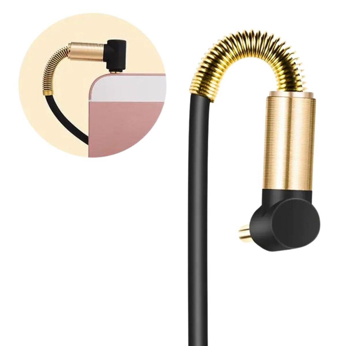 3.5mm AUX Kablosu Jak Erkek Erkek L Tipi 1 Metre Ses Aktarım Kablosu (5286)
