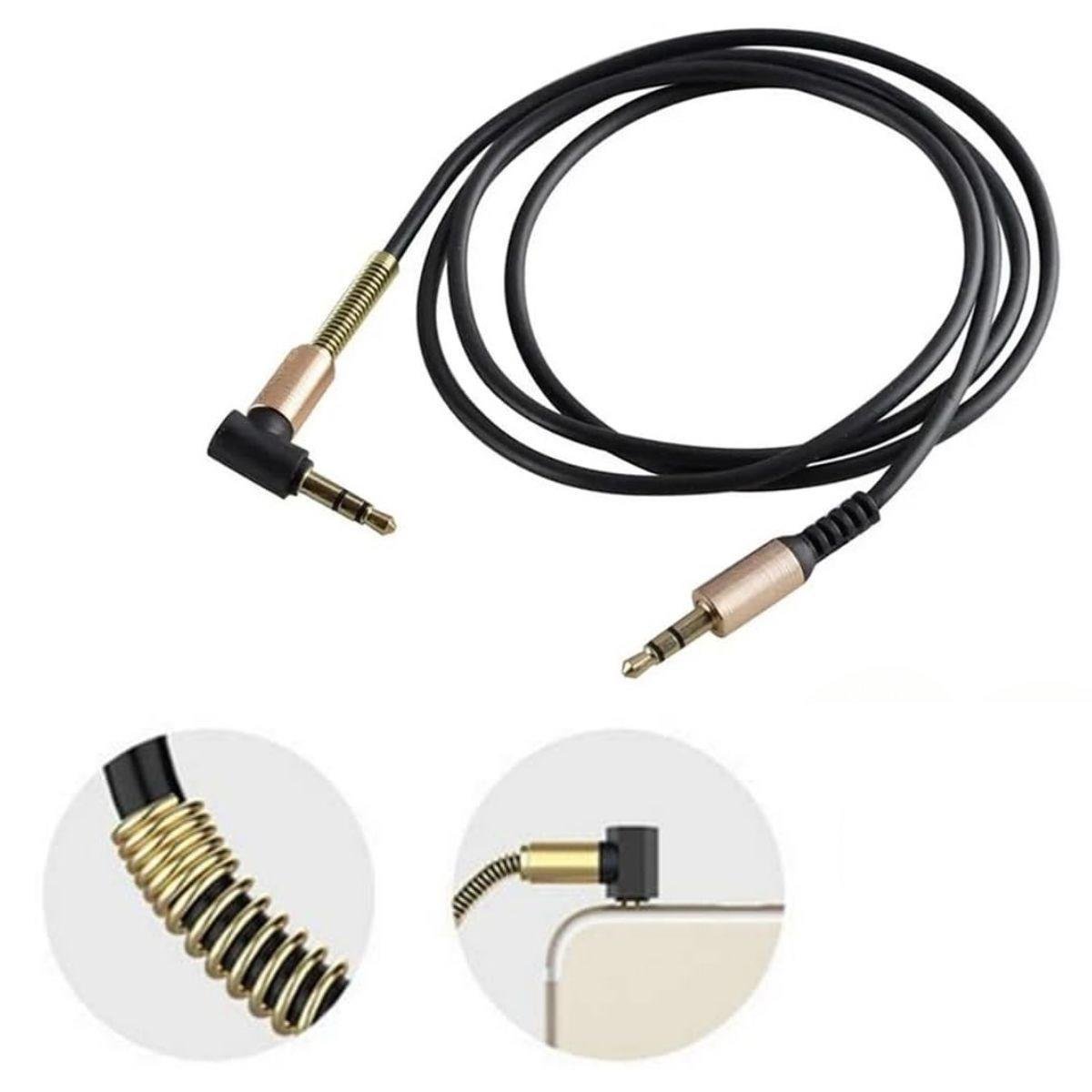 3.5mm AUX Kablosu Jak Erkek Erkek L Tipi 1 Metre Ses Aktarım Kablosu (5286)