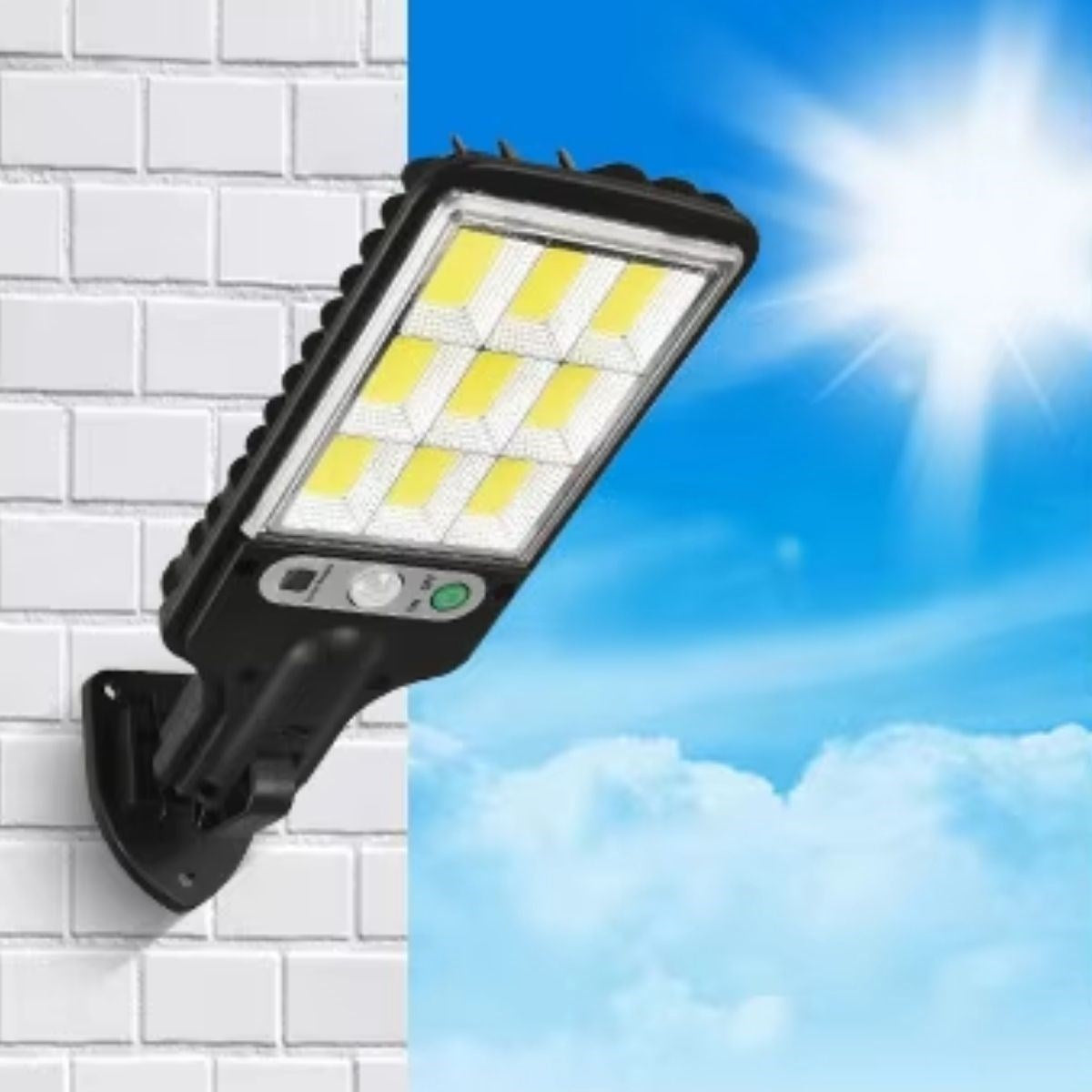 3 Farklı Işık Modlu Güneş Enerjisiyle Şarj Olan Dış Mekan Uyumlu Kumandalı Solar Duvar LEDİ (5286)