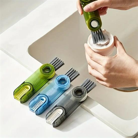 3 Fonksiyonlu Pratik Şişe Temizleme Fırçası Mutfak Banyo Araç İçin Çok Amaçlı Fırça (5286)